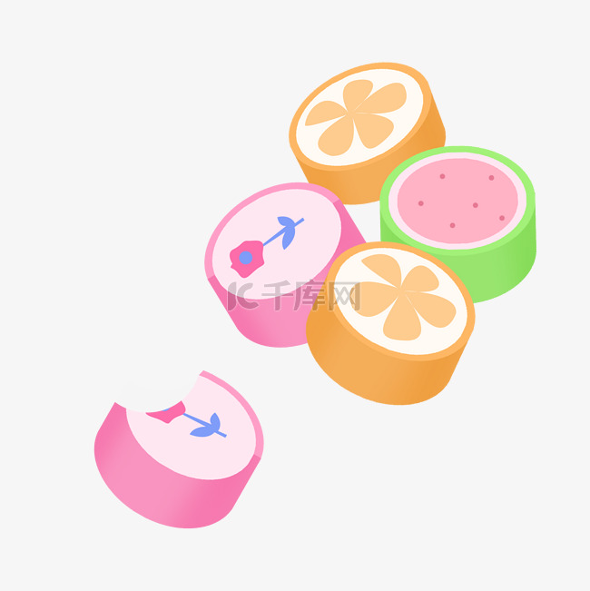 彩色零食糖果插画