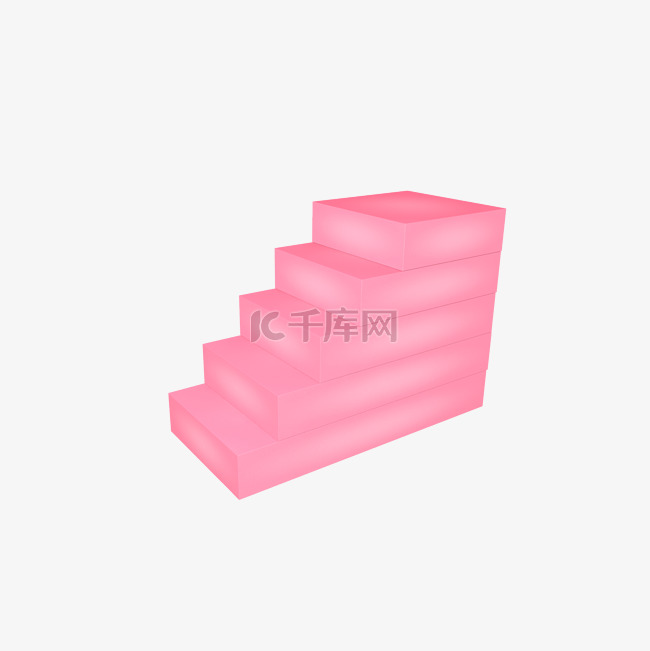 立体粉色台阶装饰