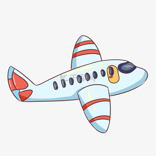 卡通空中的飞机插画