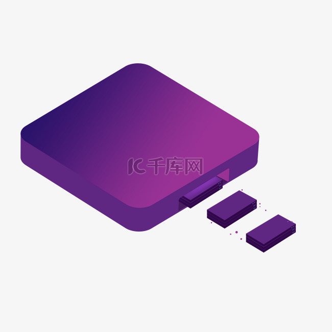  紫色渐变的数据硬盘 
