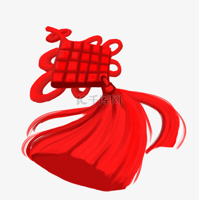 新年红色的中国结插画