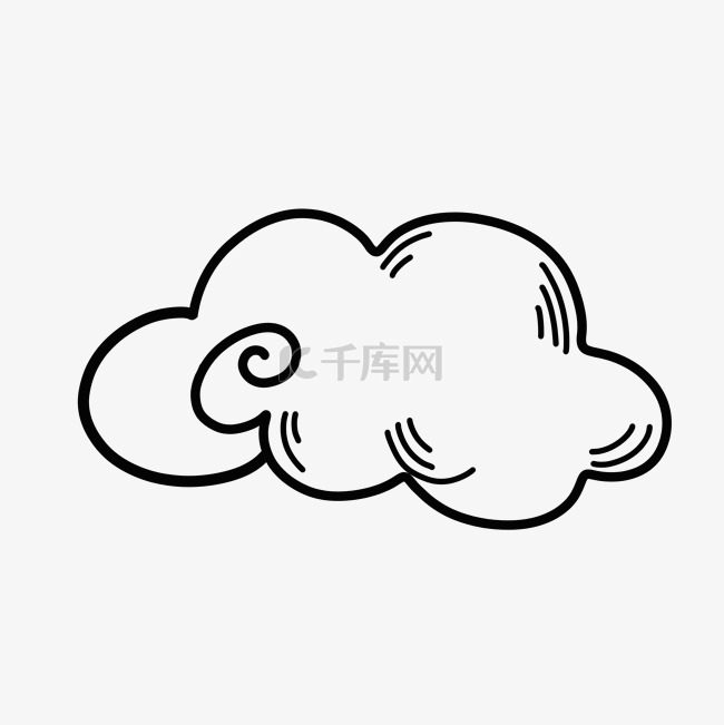 云朵形态卡通简笔画
