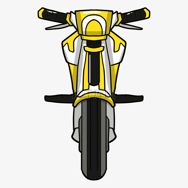 黄色炫酷摩托车插画