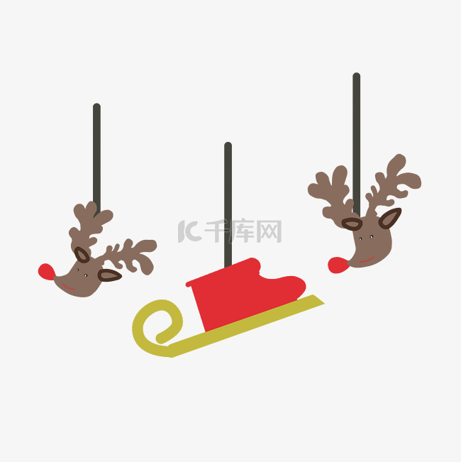 圣诞节麋鹿挂饰插画