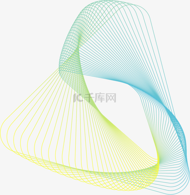 几何曲线唯美彩色图案元素