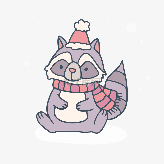 圣诞节可爱动物围巾狸猫