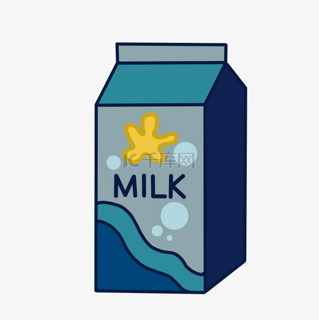 一盒手绘的立体牛奶