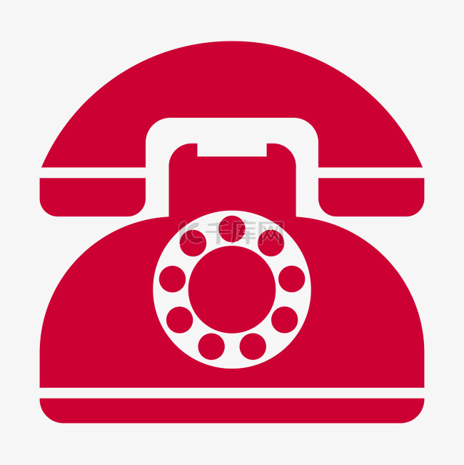 座机电话电话机红色图标