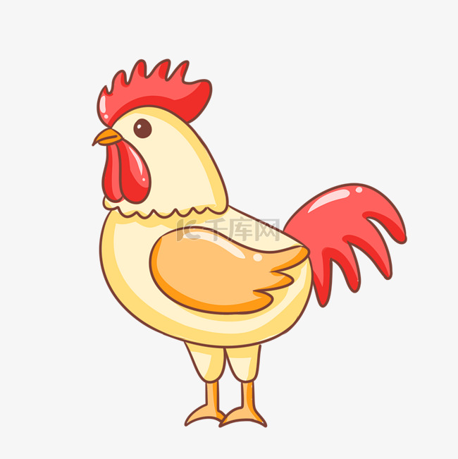 黄色的家禽小鸡插画
