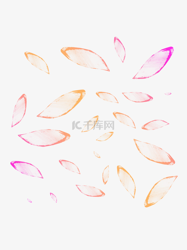 漂浮花瓣粉色渐变装饰素材设计