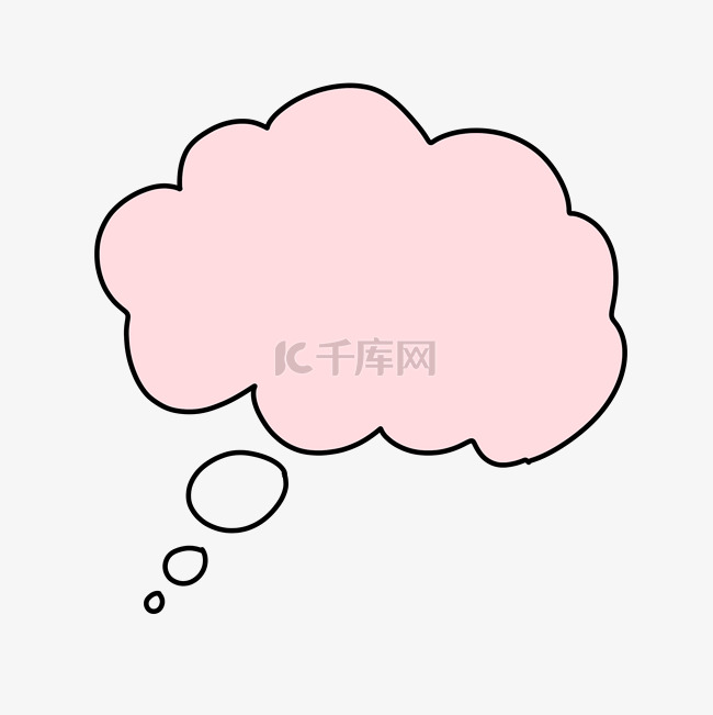 粉色思考气泡对话框