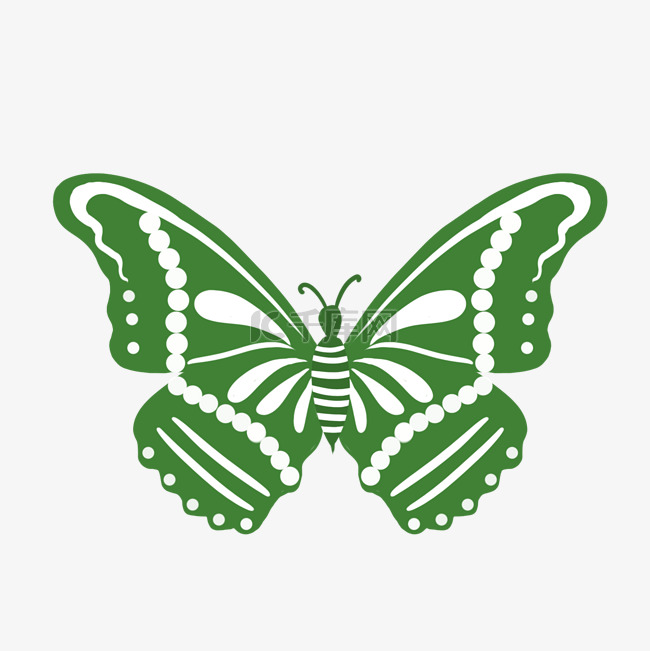 绿色的蝴蝶手绘卡通