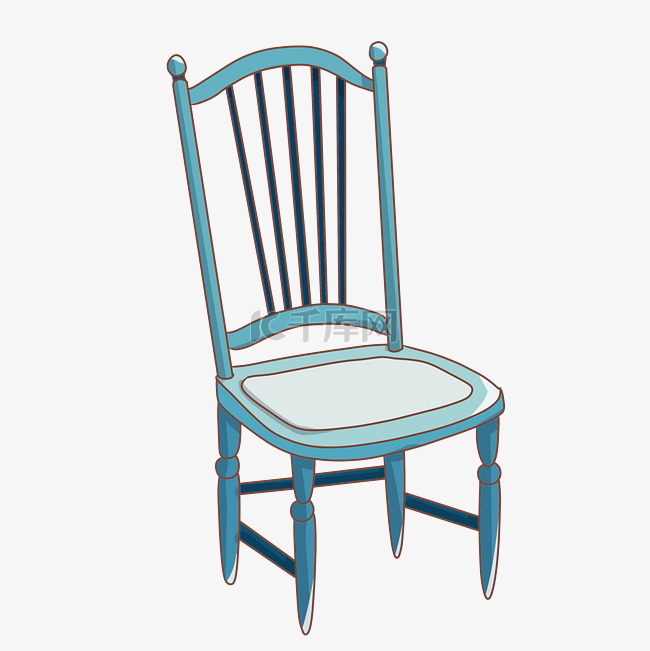 蓝色的靠椅手绘插画