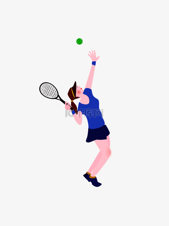 网球运动比赛人物元素