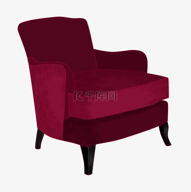 家居用品家具单人沙发紫红色系扁