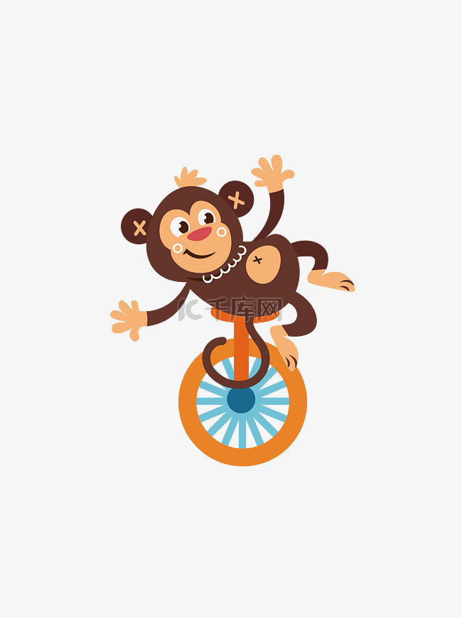 卡通动物动物园猴子简约马戏团演