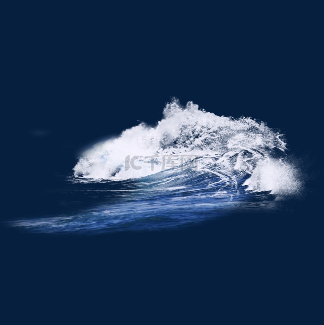 水浪白色水花蓝色海洋元素