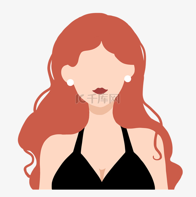 红头发卡通女人素材