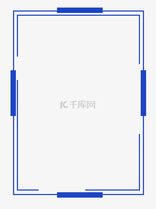 蓝色古典相框边框png下载