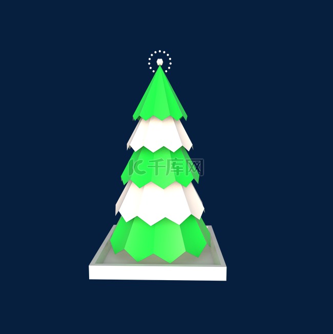 C4D立体折纸圣诞树