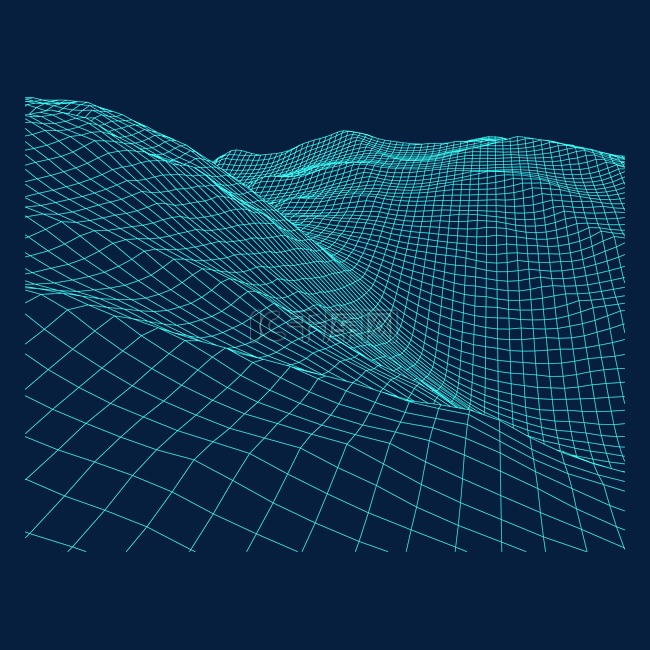 网格科技感抽象地面线条矢量元素