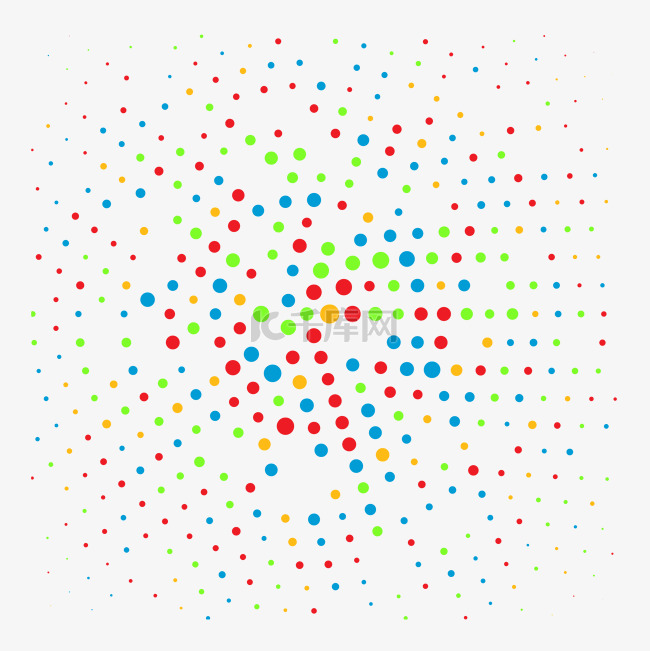 五彩斑斓彩色波点圆点元素