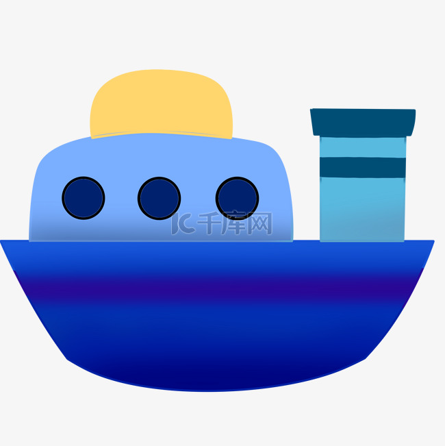 蓝色可爱造型轮船