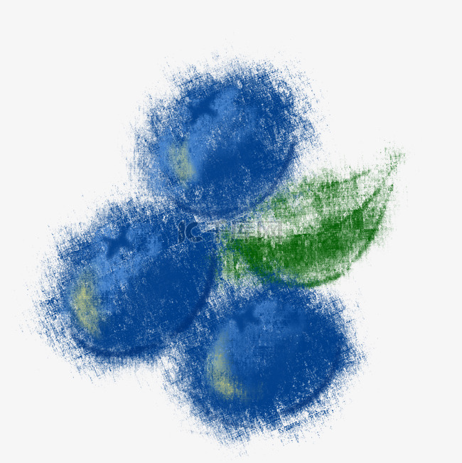 水彩蓝莓水果