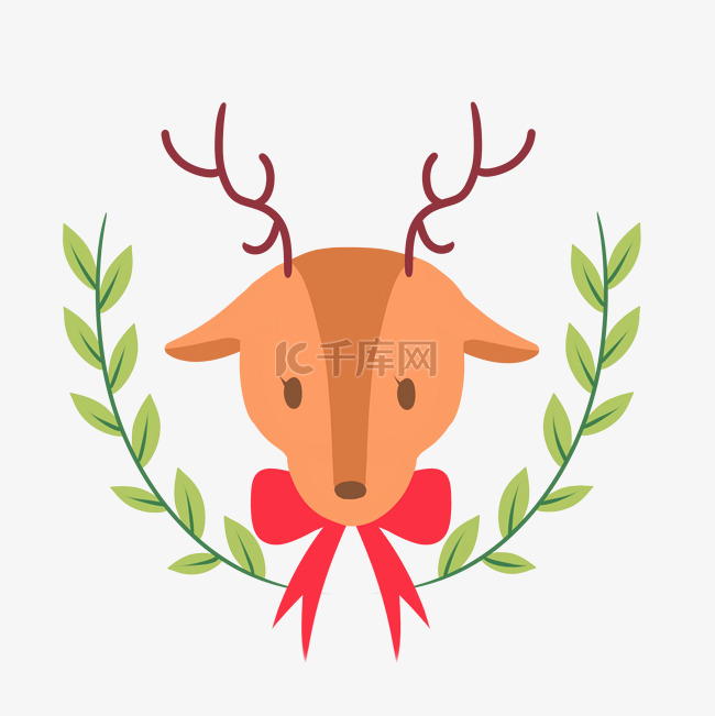 圣诞节插画麋鹿圣诞快乐图片