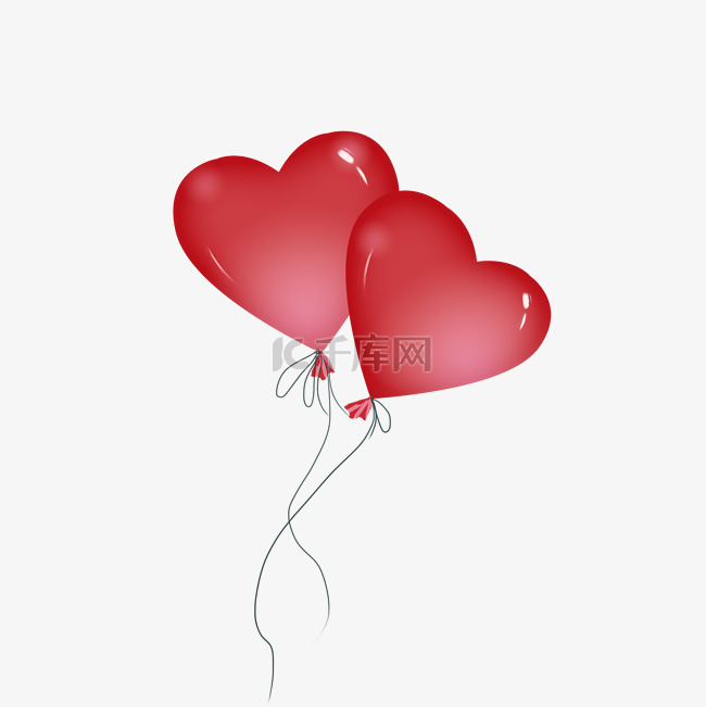 情人节红色的气球插画