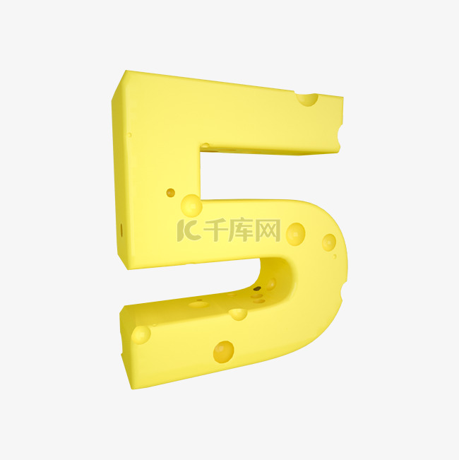 C4D创意奶酪数字5装饰