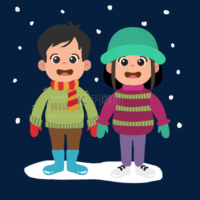 冬季户外保暖服装毛衣毛帽人物