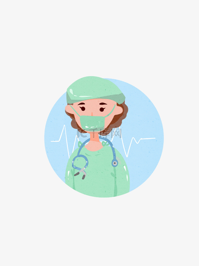 医疗医生护士人物卡通扁平插画可