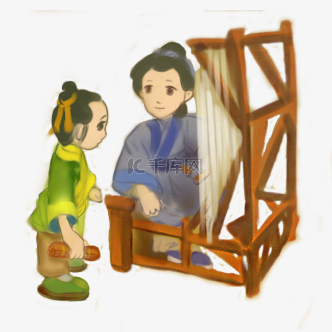 卡通中国古代人物中国传统民俗