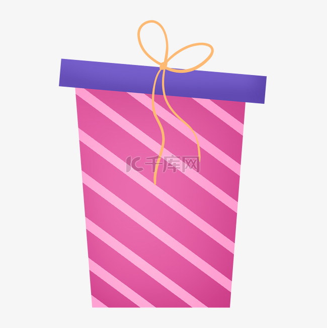 水彩紫色条纹礼盒礼物