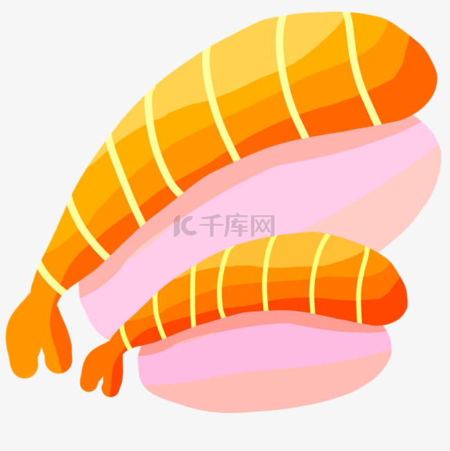 手绘美食虾食物插画