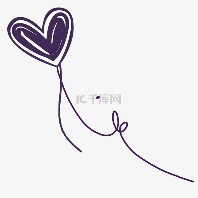 紫色涂鸦通用爱心漂动气球