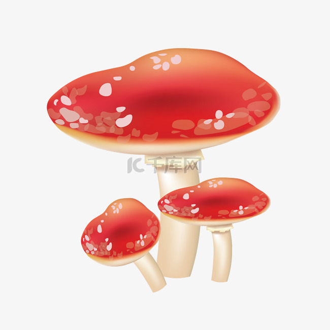 红色的蘑菇矢量素材