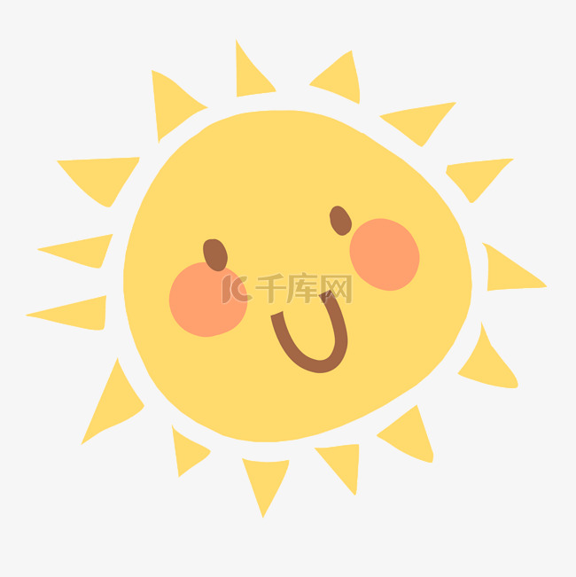 黄色微笑卡通太阳