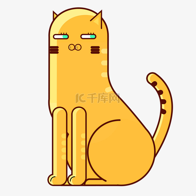 可爱黄色猫咪卡通png素材
