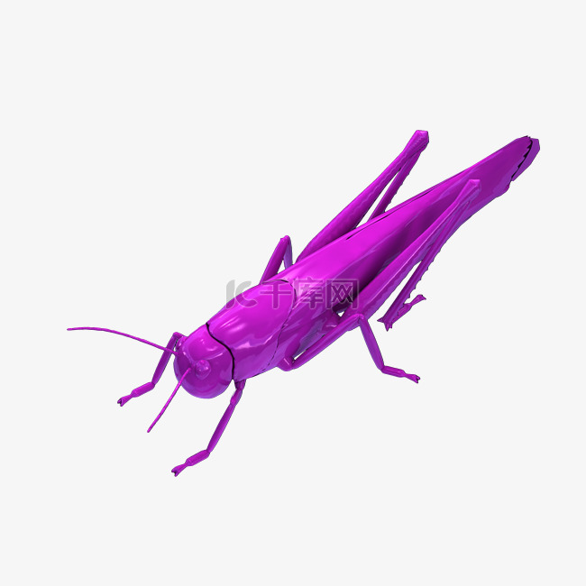 紫色卡通精美蚂蚱蚂蟥素材