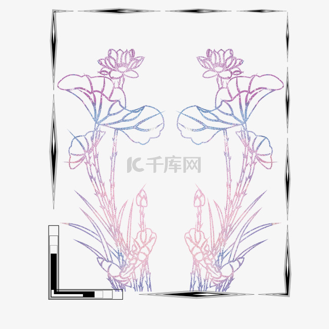 手绘莲花设计素材海报
