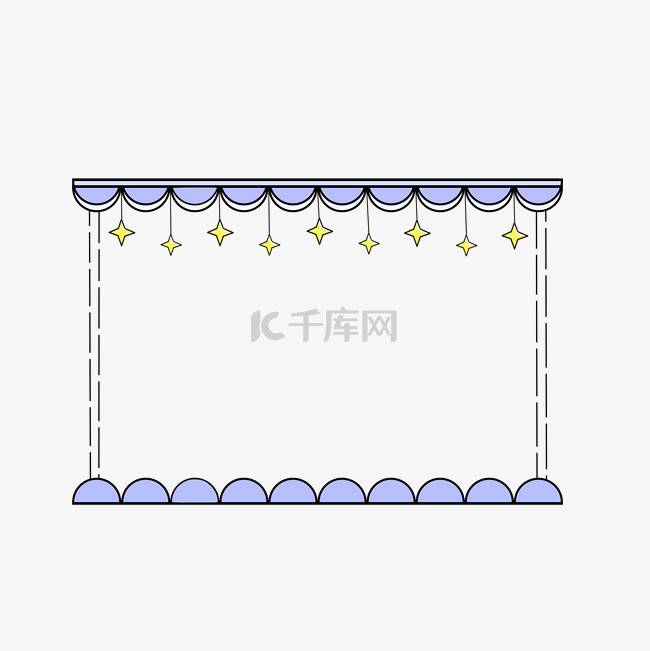 可爱星星卡通边框手绘插画