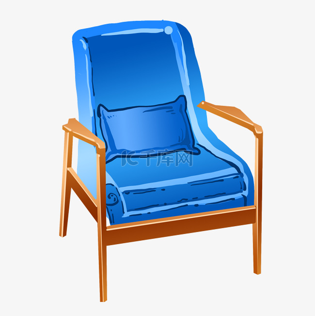 蓝色实木凳子椅子