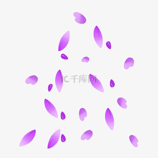 手绘漂浮花瓣插画