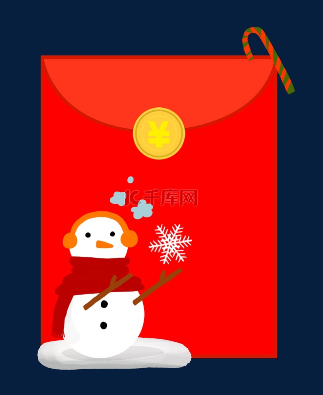 圣诞节漂亮的雪人红包