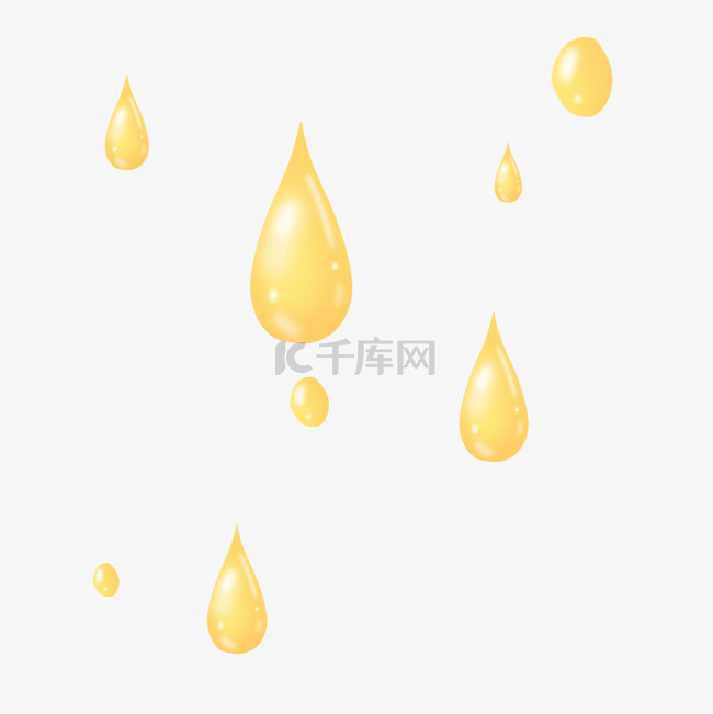 浅黄色下落水滴立体油滴