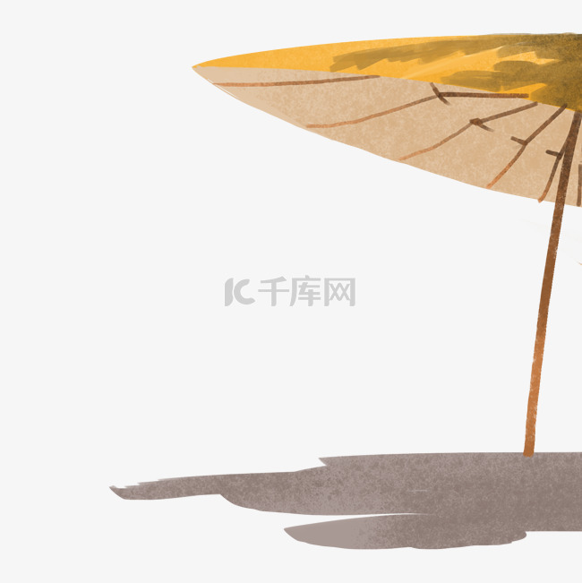 沙滩遮阳伞手绘png