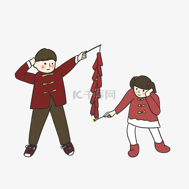 春节节日儿童插画