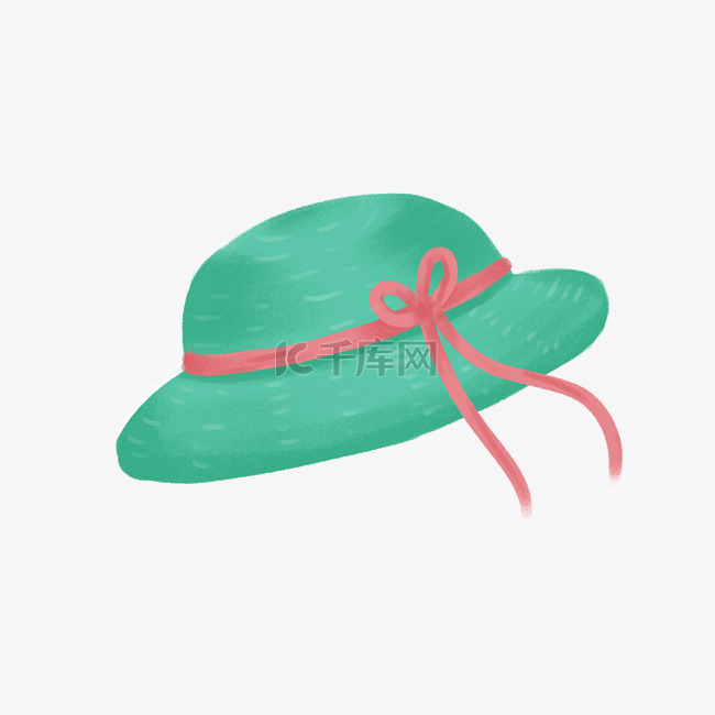 绿色的帽子手绘插画
